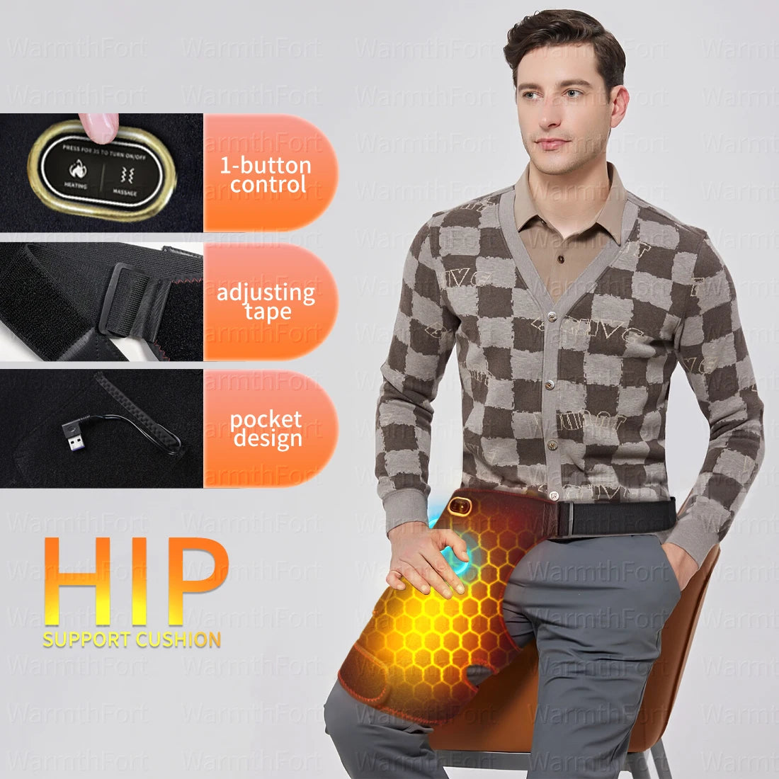 DAT Cordless Heated Hip & Lower Back Recovery Wrap