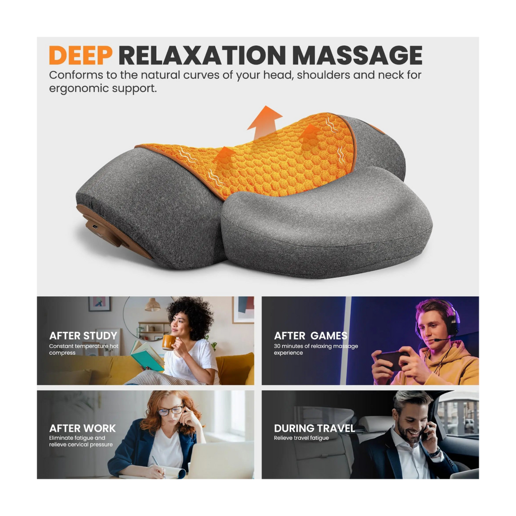 DAT 3-in1 Neck & Shoulder Recovery Pillow – Heat, Vibration & Stretch