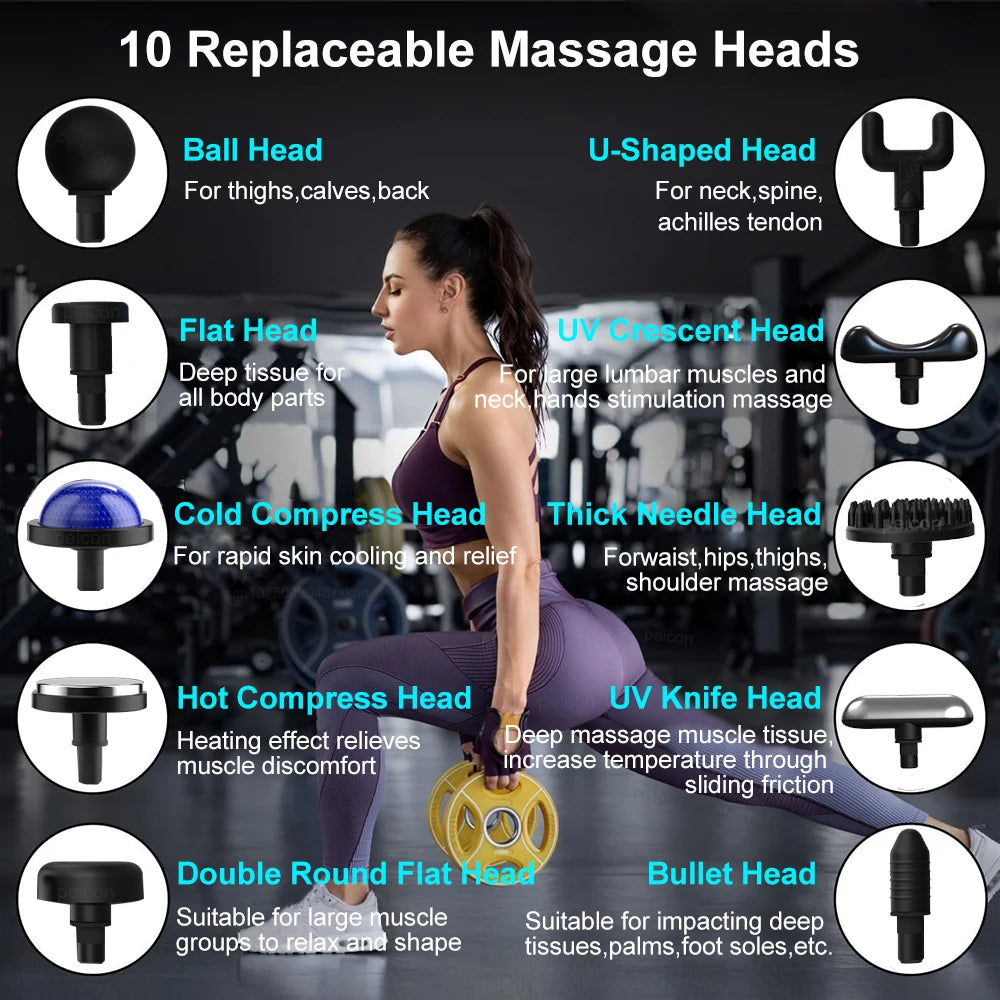DAT Pro Deep Tissue Massage Gun with handle