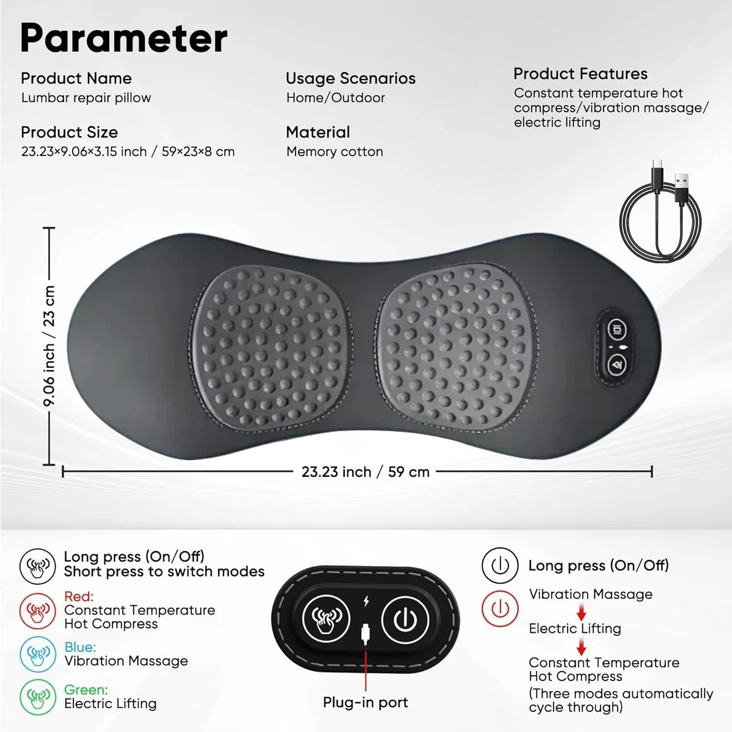 DAT 3-in 1 Shiatsu Back Recovery Massager