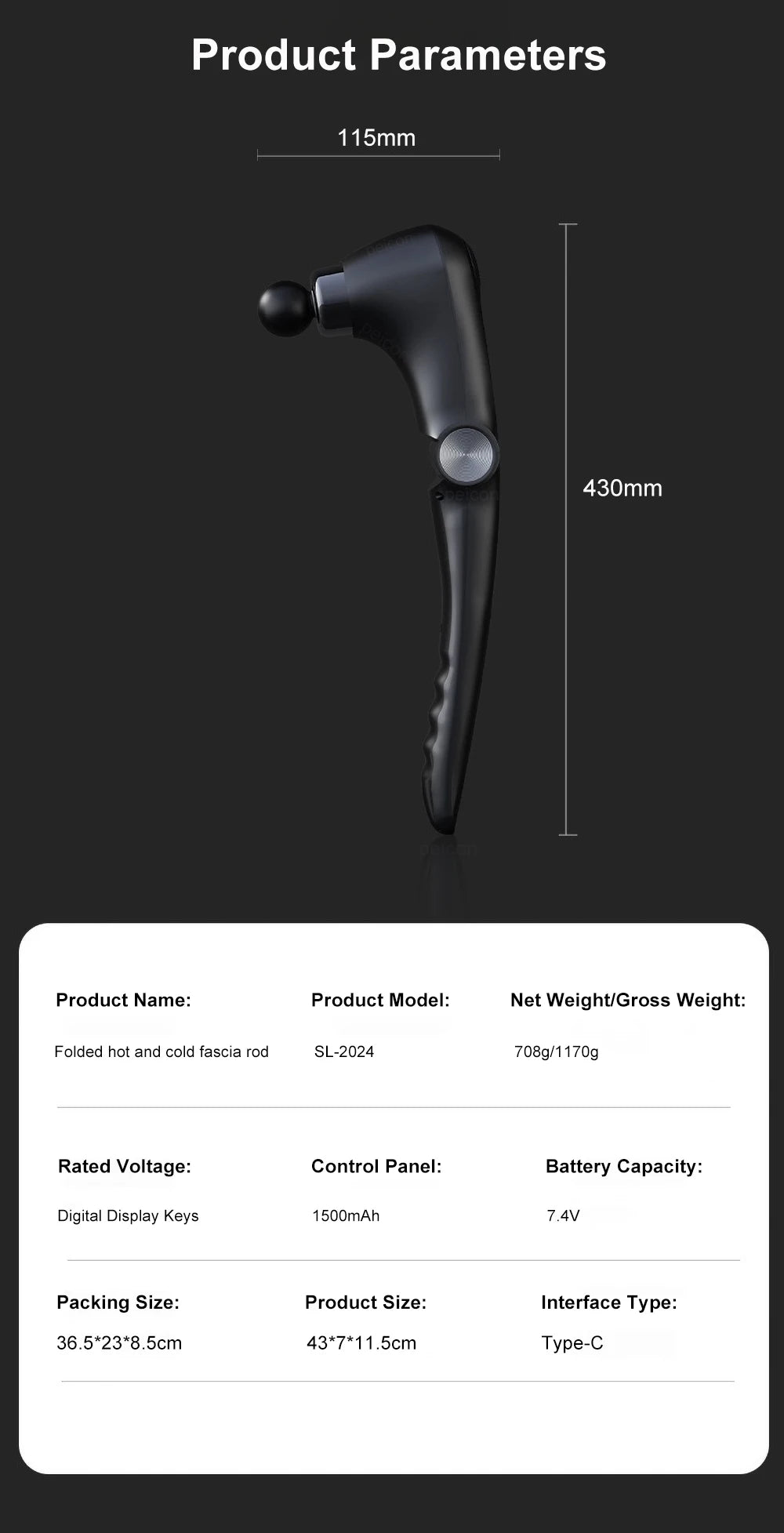 DAT Pro Deep Tissue Massage Gun with handle