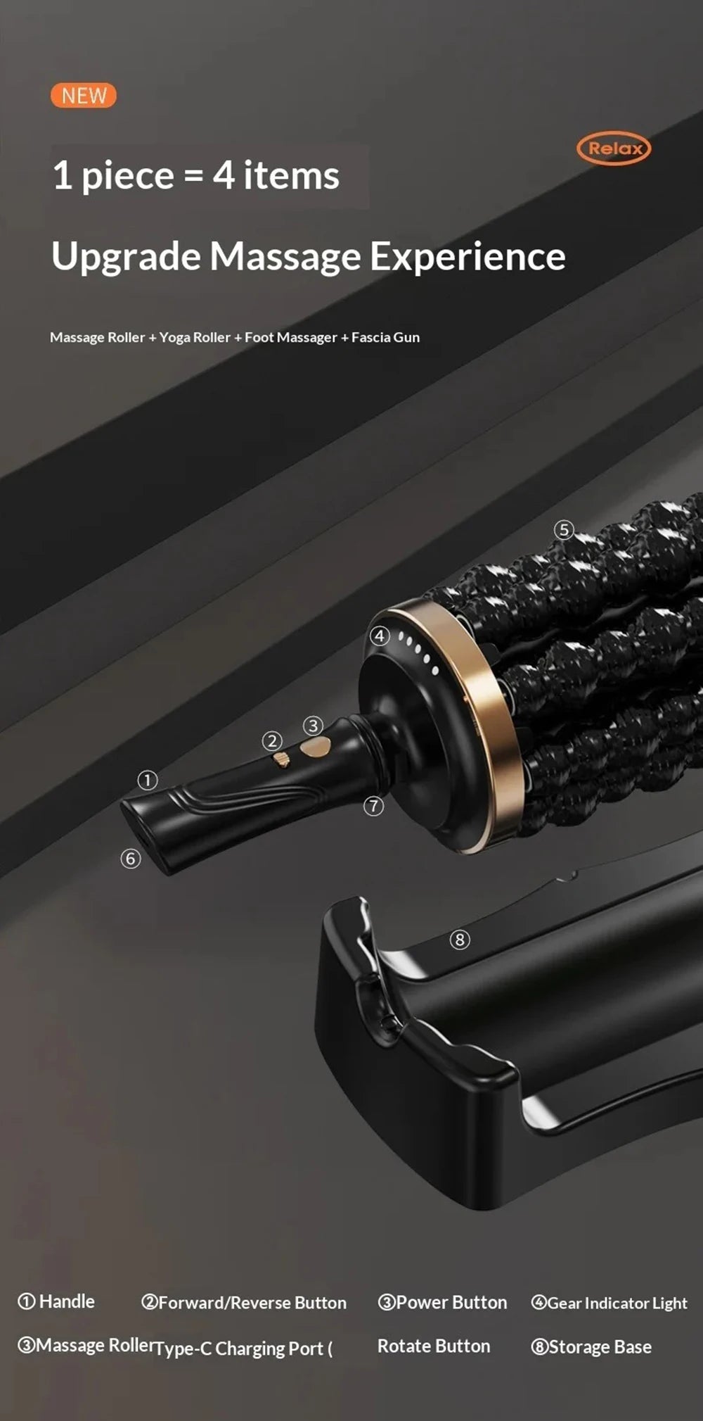 DAT Deep Tissue Percussive Massage Roller
