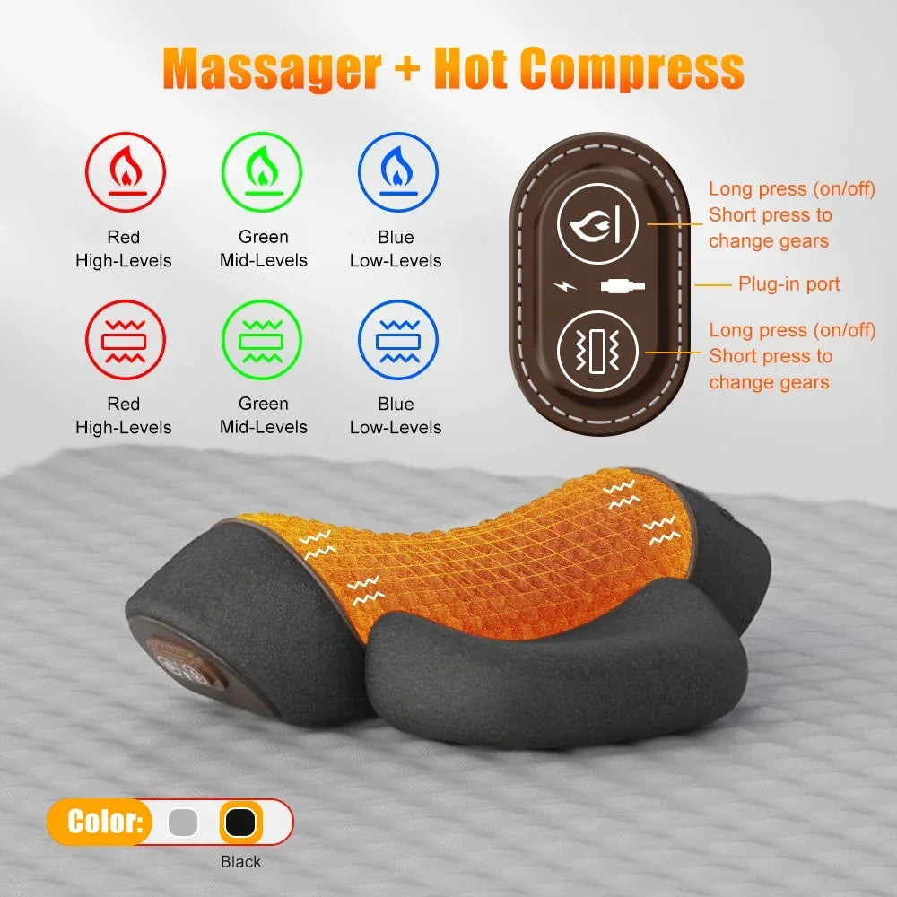DAT 3-in1 Neck & Shoulder Recovery Pillow – Heat, Vibration & Stretch